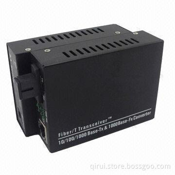 Fiber Optic to RJ45 Media Converter, 10/100/1000M WDM BIDI Fiber Single Mode, T1310/R1550nm 40km